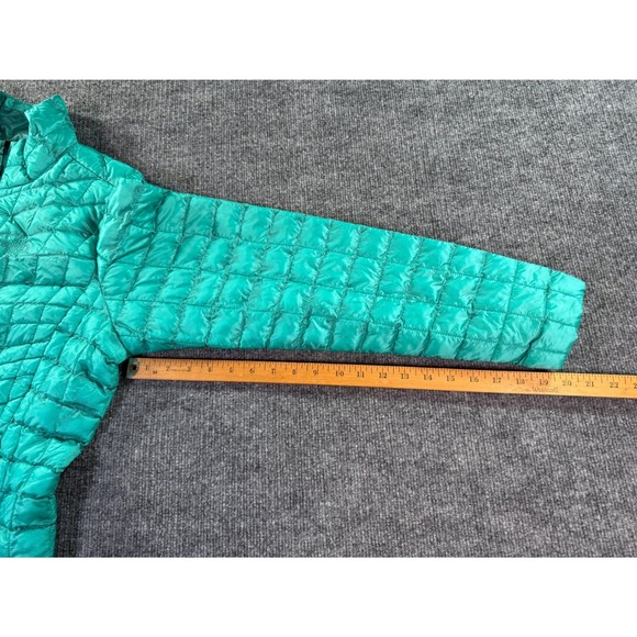 The North Face Thermoball Puffer Jacket Women XL Teal Green Quilted Full Zip - Picture 12 of 14